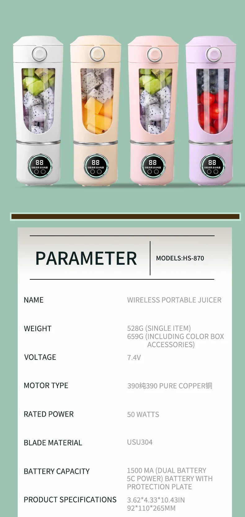 Kitchen Lab™ Pro Smoothie Blender – Rechargeable & Self-Cleaning