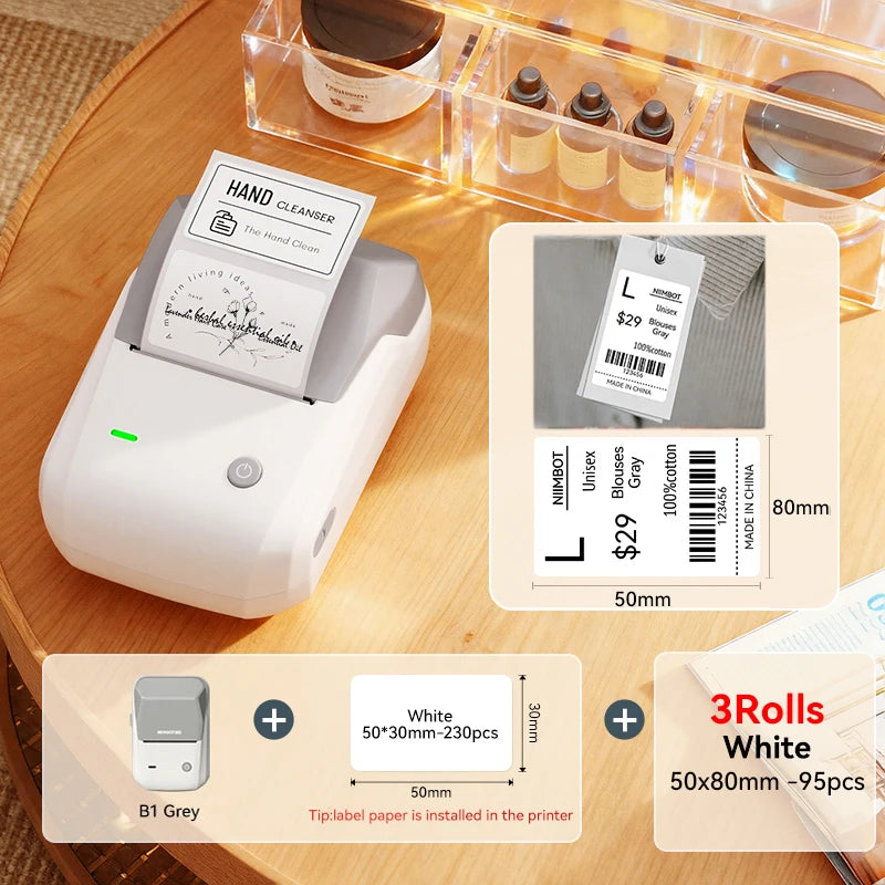 NIIMBOT B1 Portable Bluetooth Label Printer- Wireless Thermal Sticker Printer