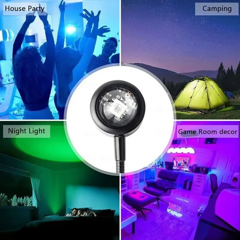 Viral Sunset Lamp - Rainbow LED Mood Light for Bedroom & Tik Tok Videos