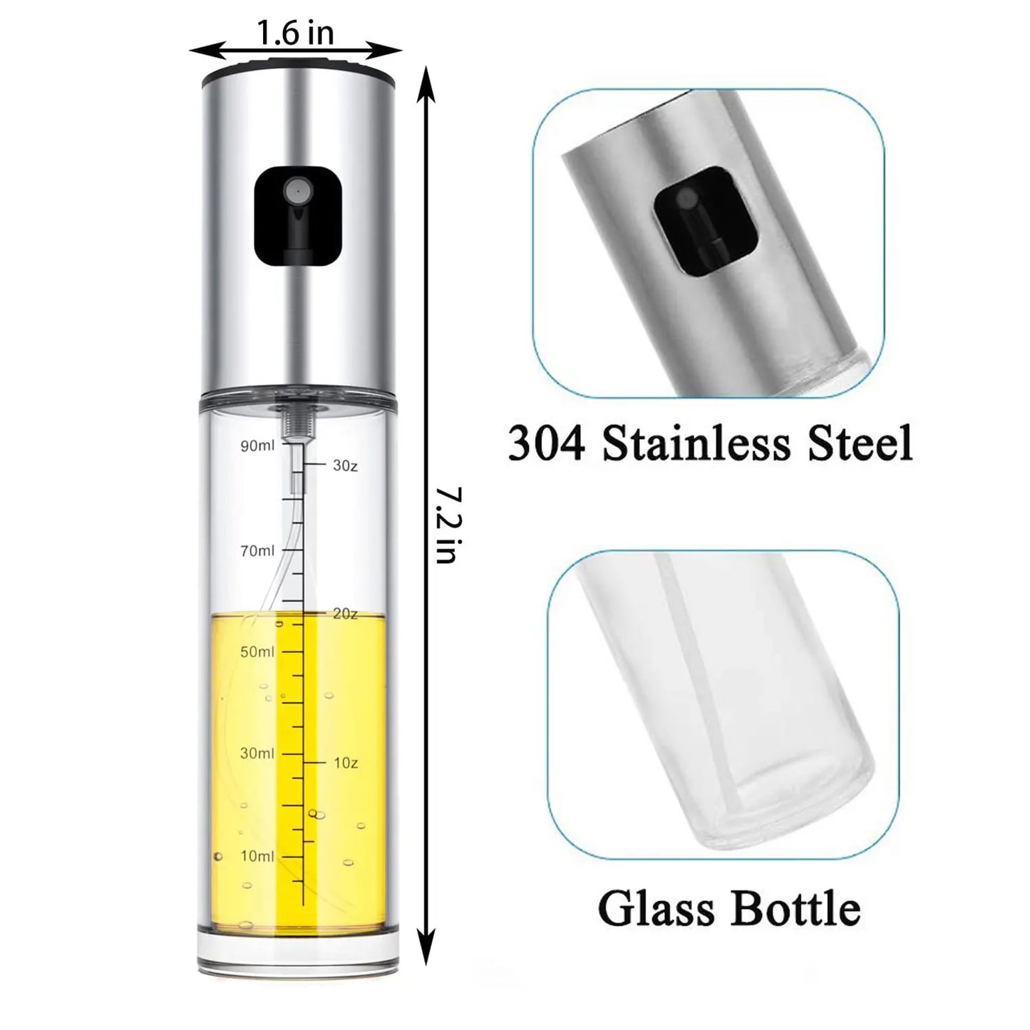 Kitchen Lab Classic Glass Oil Sprayer – Precision & Healthy