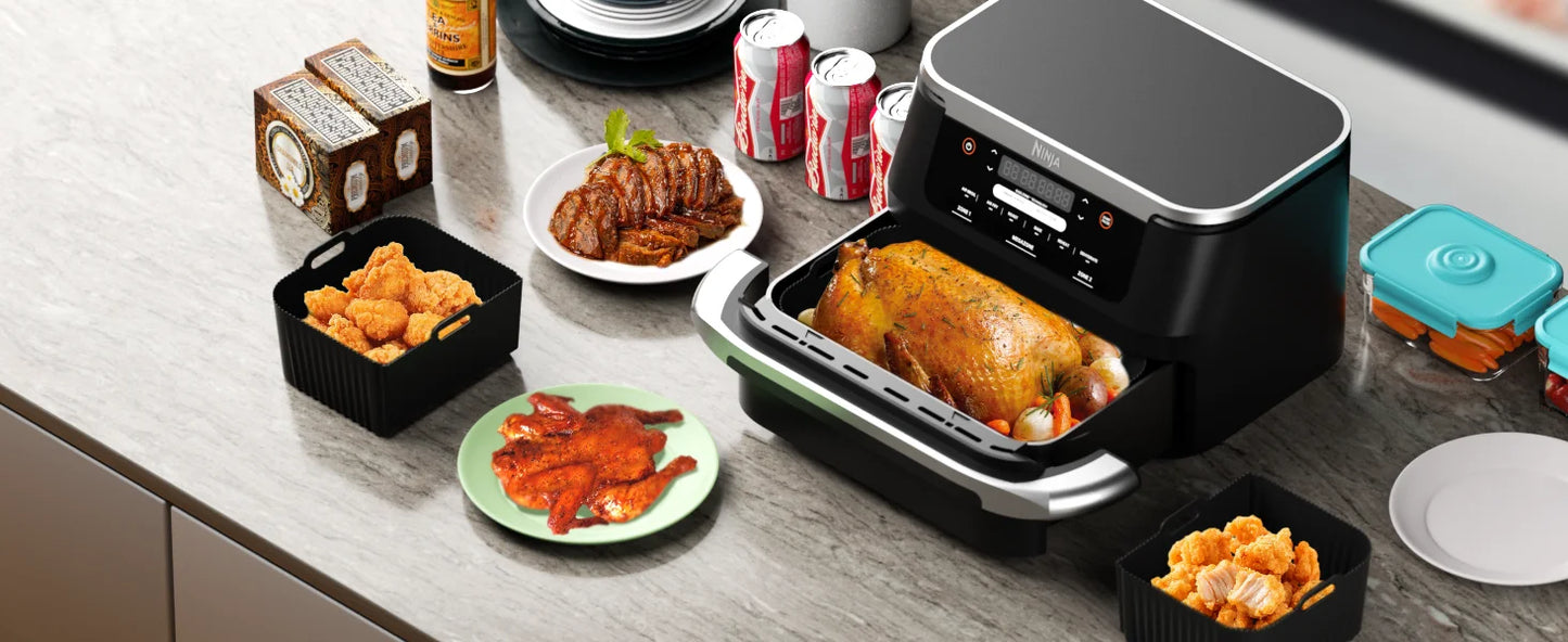 Reusable Silicone Air Fryer Liners - Non-Stick Basket Insert