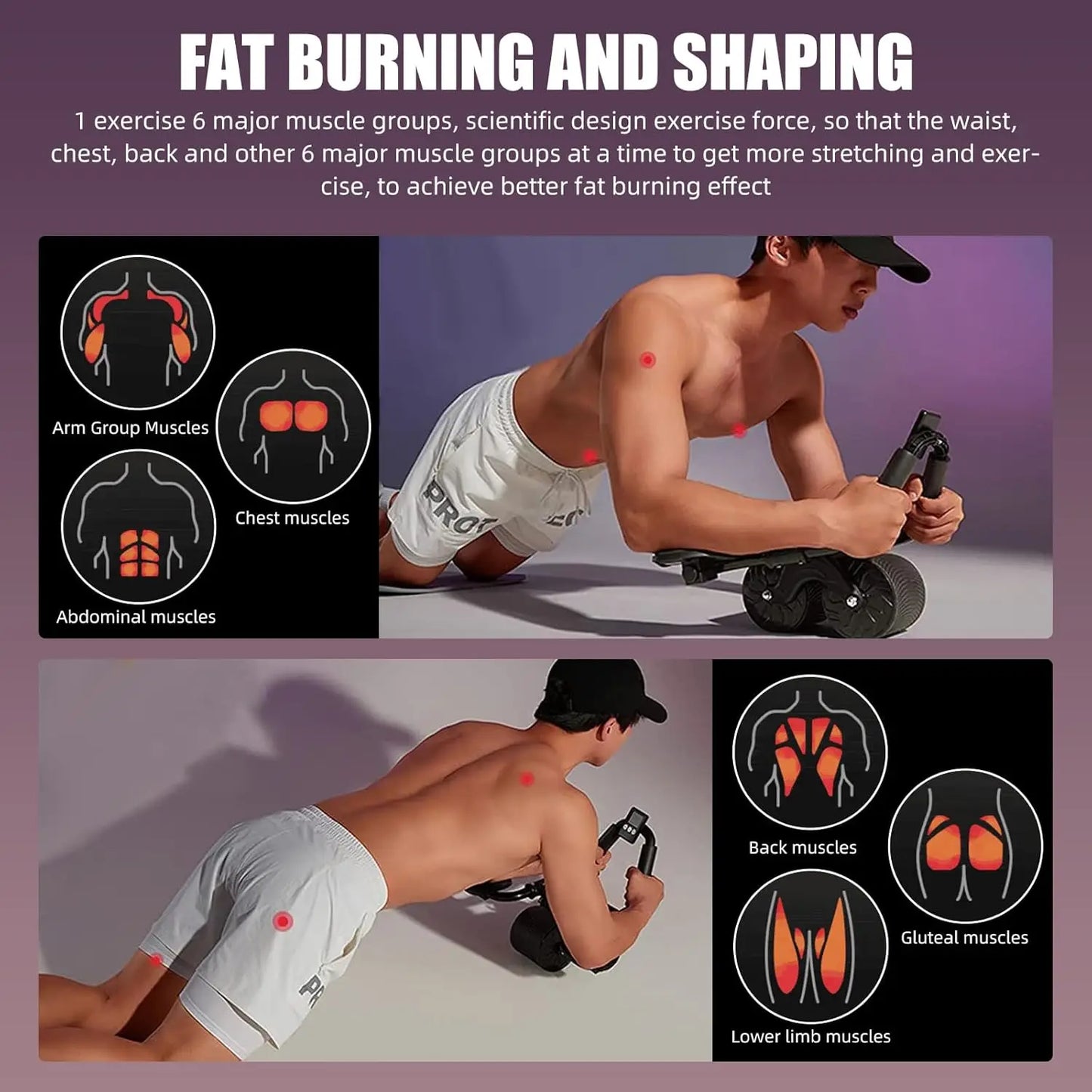 Smart Ab Roller with Elbow Support - Core Workout Trainer