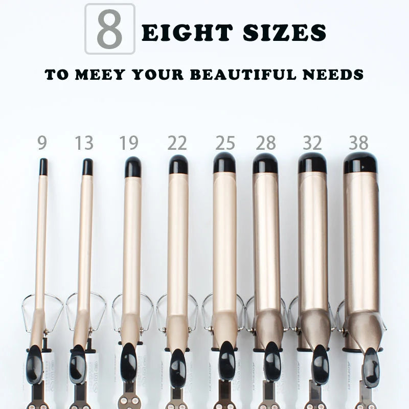 Professional Hair Curling Wand - Adjustable Temperature Curling Iron