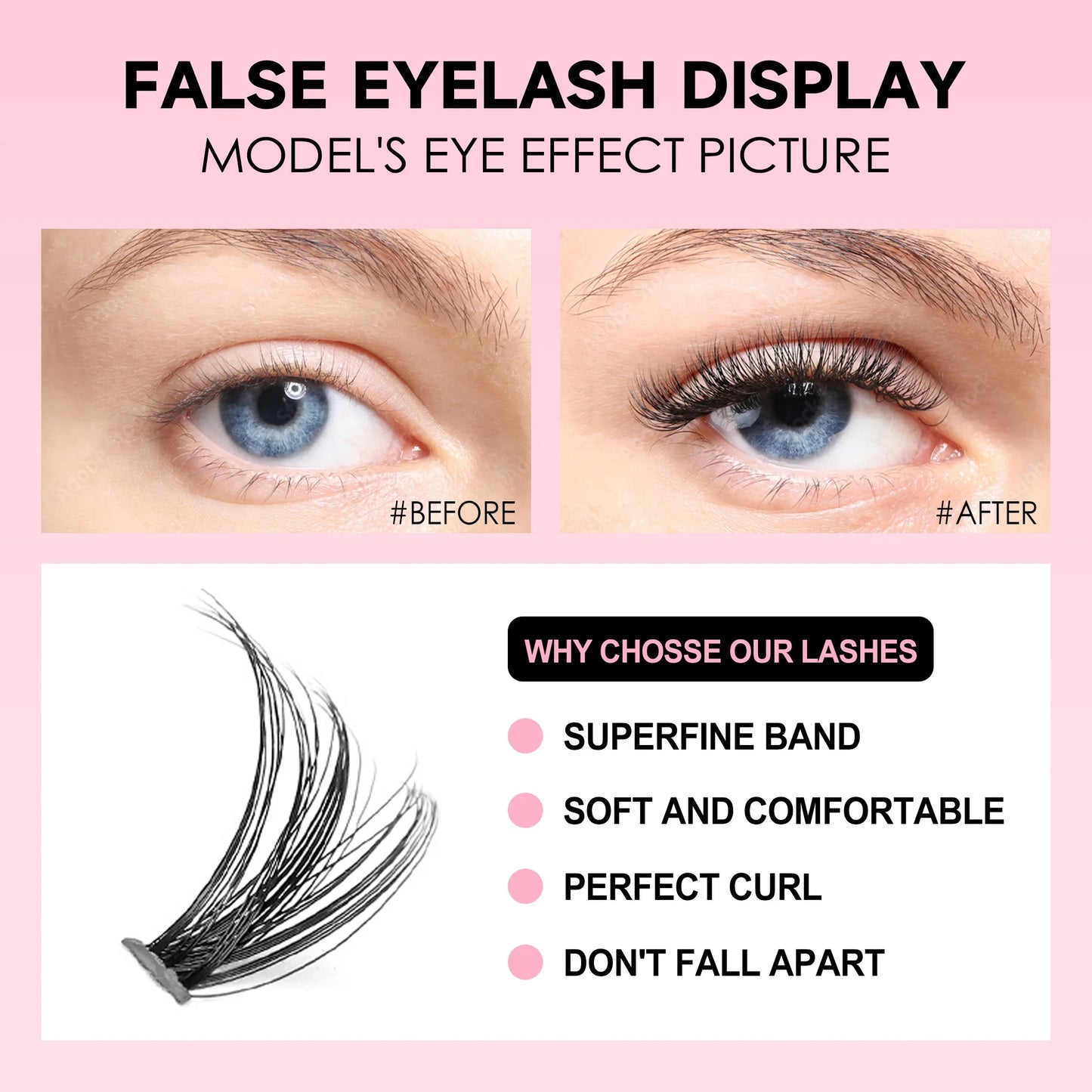DIY Lashes Extension Kit 200 PCS Clusters Lashes Set