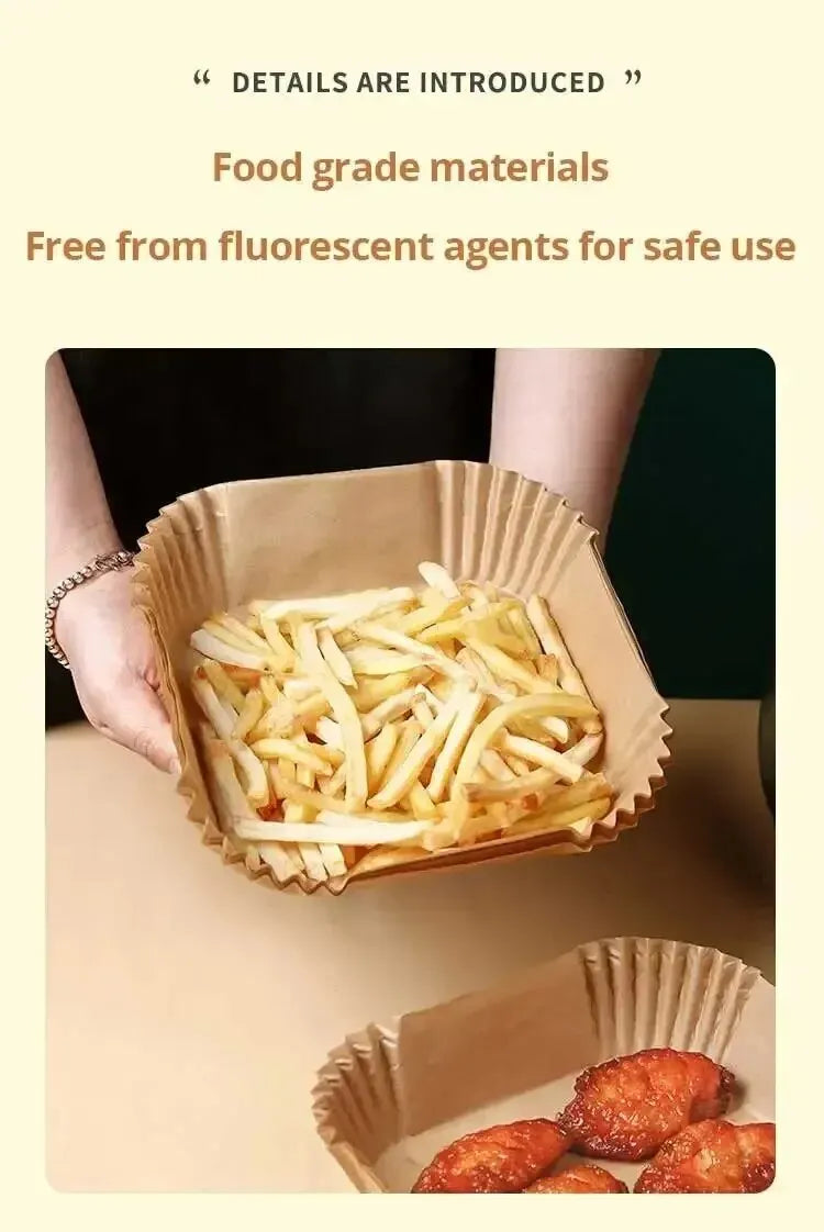 50Pcs Air Fryer Disposable Paper Liners