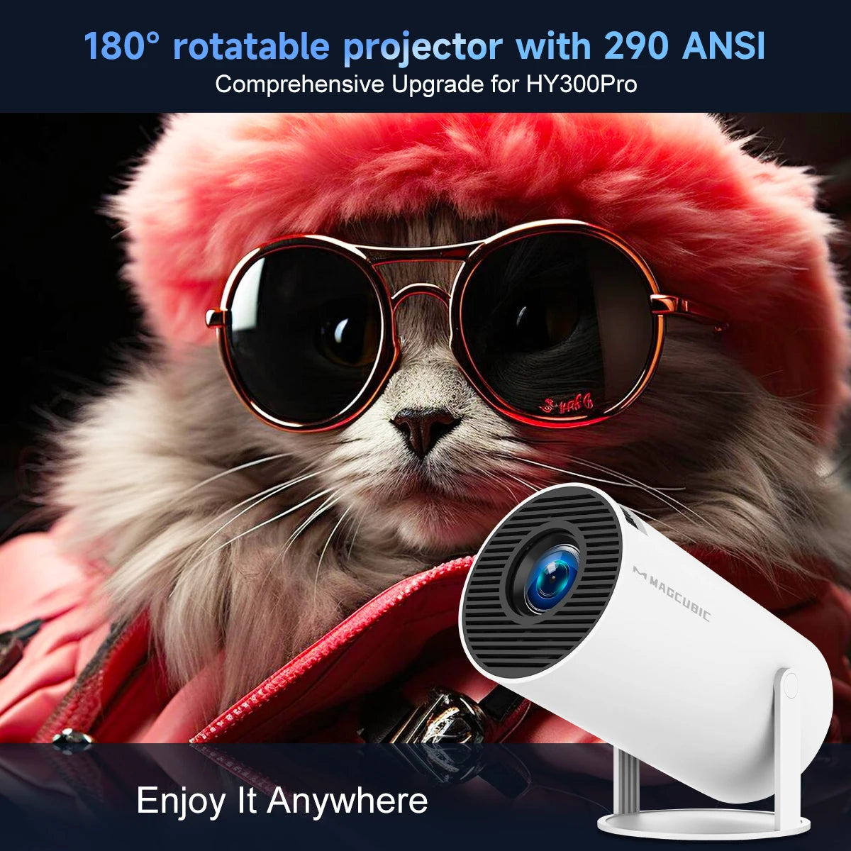HY300 Pro Mini Smart Projector WiFi & Bluetooth HD Home Cinema
