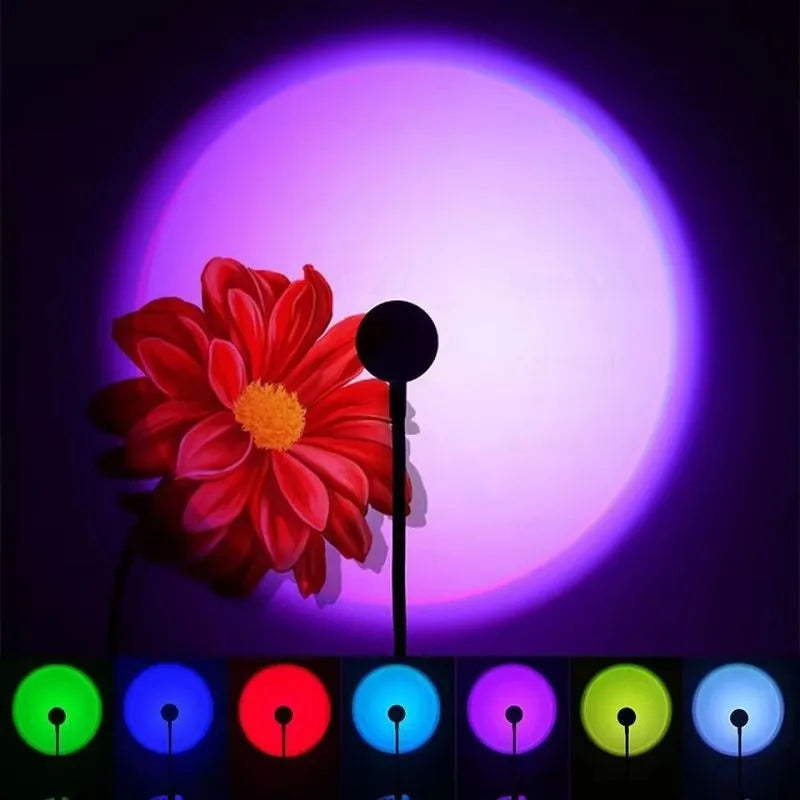 Viral Sunset Lamp - Rainbow LED Mood Light for Bedroom & Tik Tok Videos
