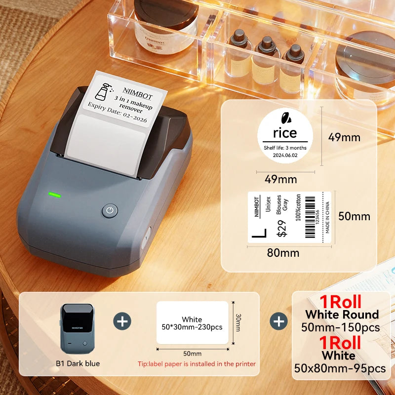 NIIMBOT B1 Portable Bluetooth Label Printer- Wireless Thermal Sticker Printer