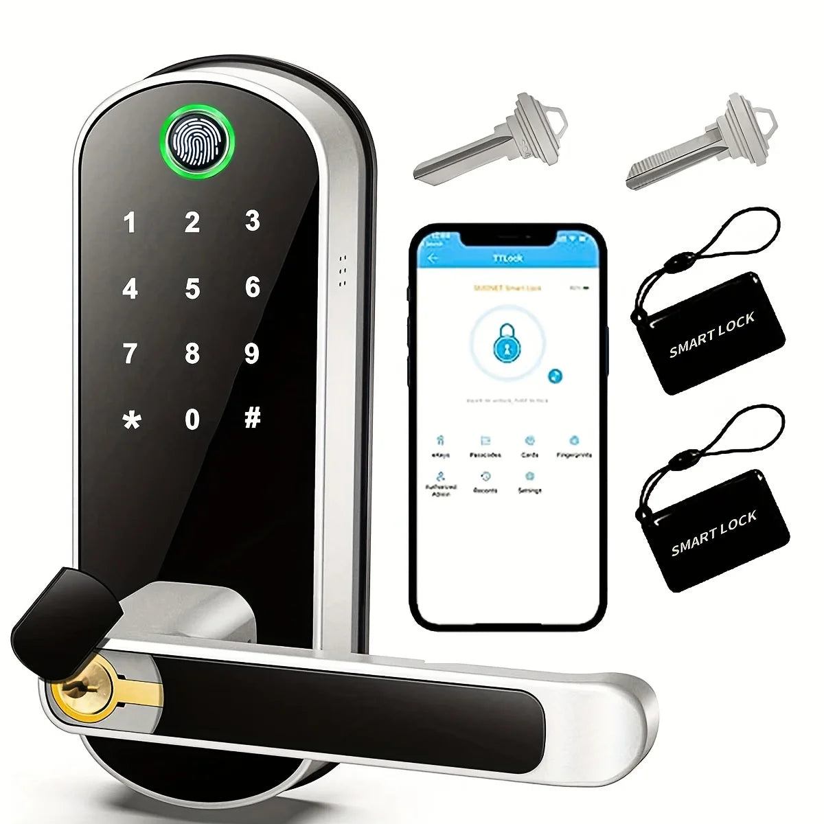 Smart Fingerprint Door Lock Keyless WIFI Security Lock with App Control