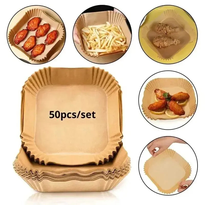 50Pcs Air Fryer Disposable Paper Liners