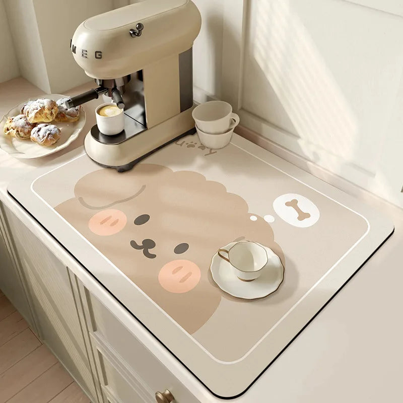 Quick Dry Kitchen Sink Mat Super Absorbent Dish Drying Pad