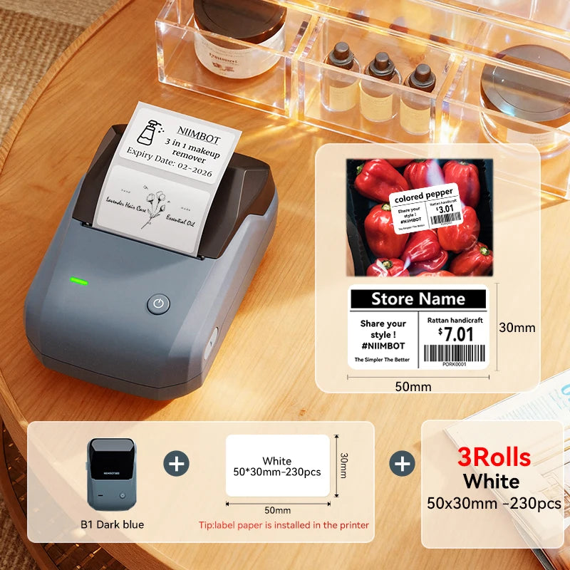 NIIMBOT B1 Portable Bluetooth Label Printer- Wireless Thermal Sticker Printer