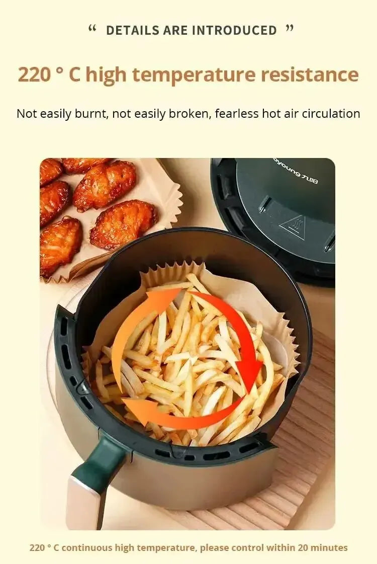 50Pcs Air Fryer Disposable Paper Liners