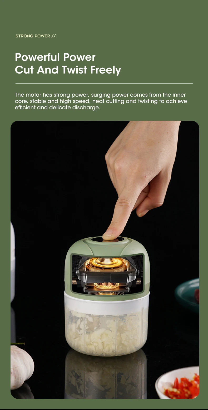 Mini Electric Food Processor – Chop Vegetables in Seconds