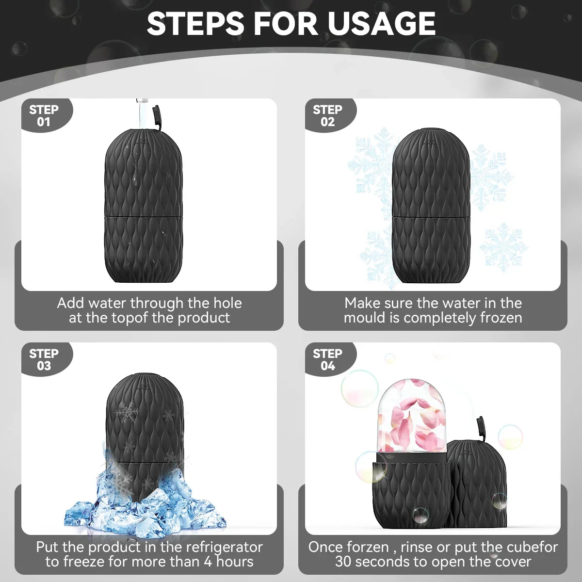 Ice Face Roller - Reusable Silicone Facial Ice Therapy Tool