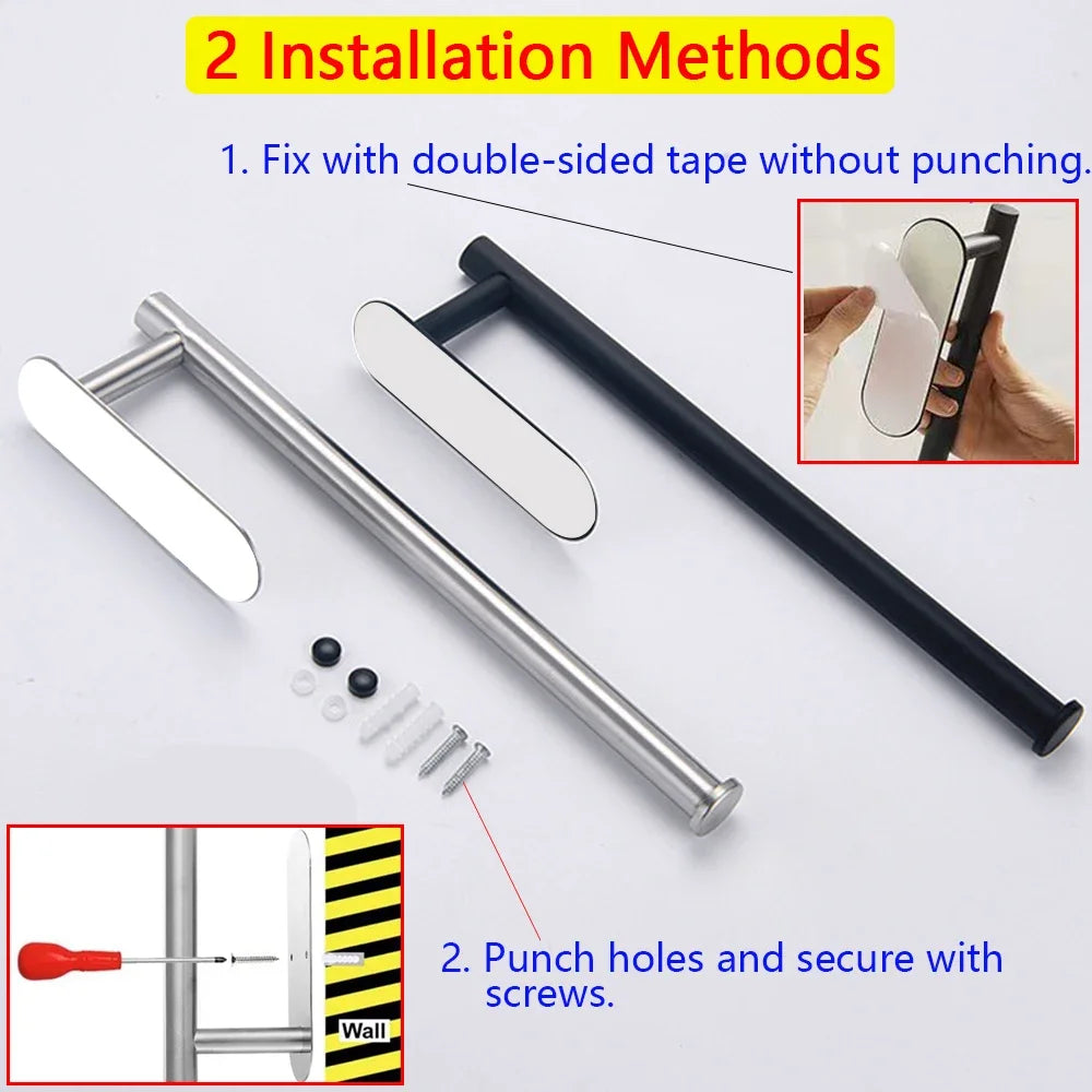 Adhesive Paper towel Holder under Cabinet Kitchen Rack