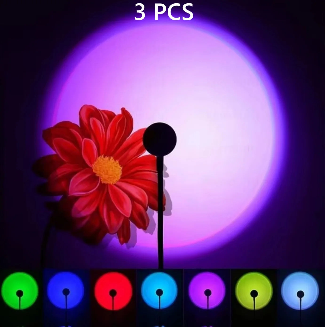 Viral Sunset Lamp - Rainbow LED Mood Light for Bedroom & Tik Tok Videos