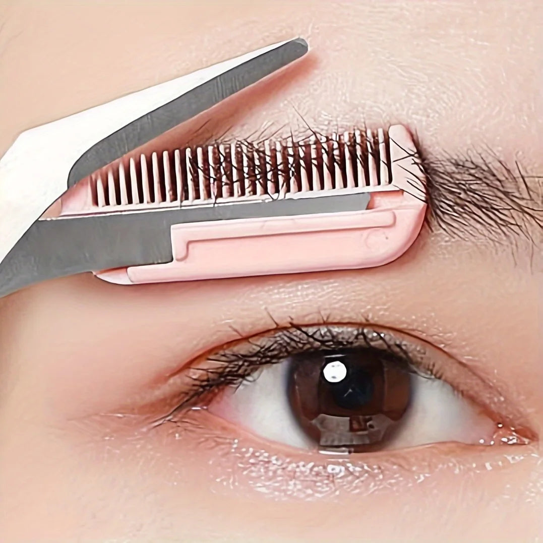Eyebrow Trimming Scissors with Comb - Precision Brow Grooming Tool