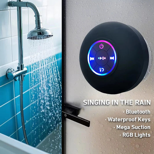 Waterproof Bluetooth Shower Speaker with LED Light