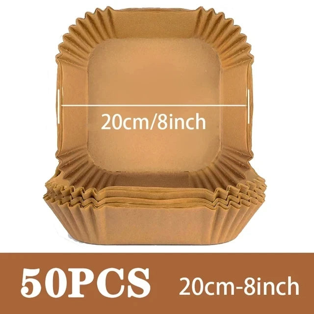 50Pcs Air Fryer Disposable Paper Liners