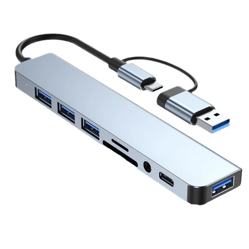 8 -in- 1 USB-C Hib Docking Station - Multiport Adapter for Laptop & Tablet