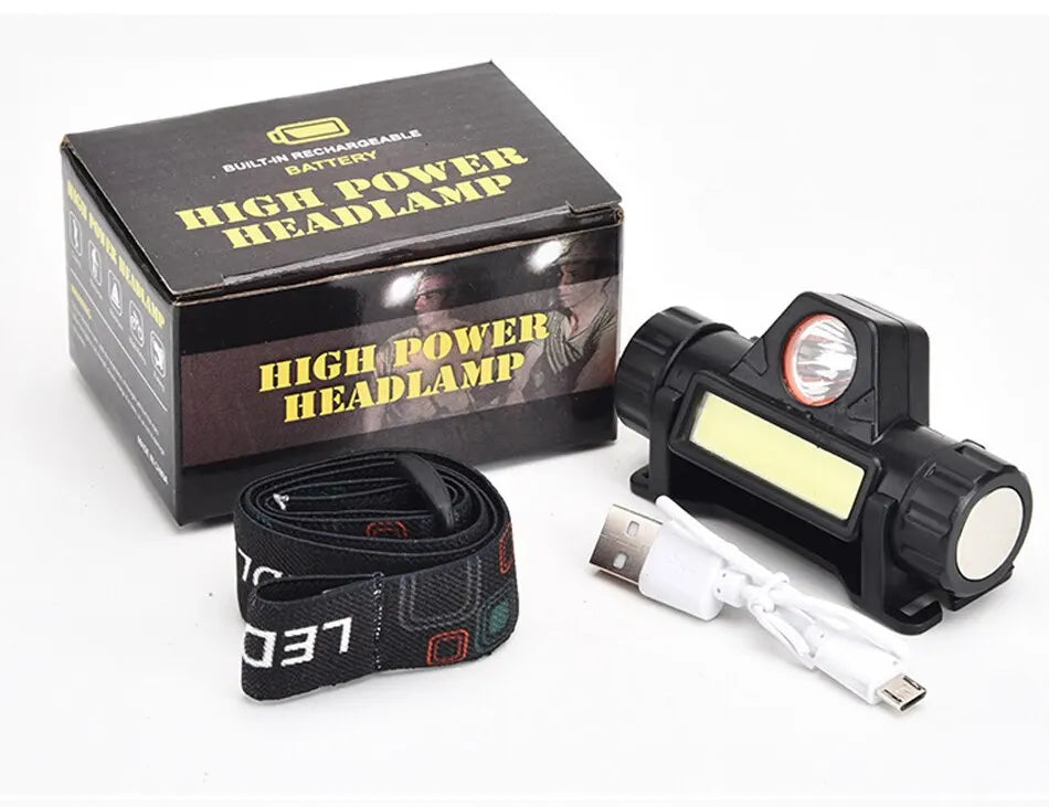 Ultra Bright Rechargeable LED Headlamp - Waterproof Magnetic USB Headlight