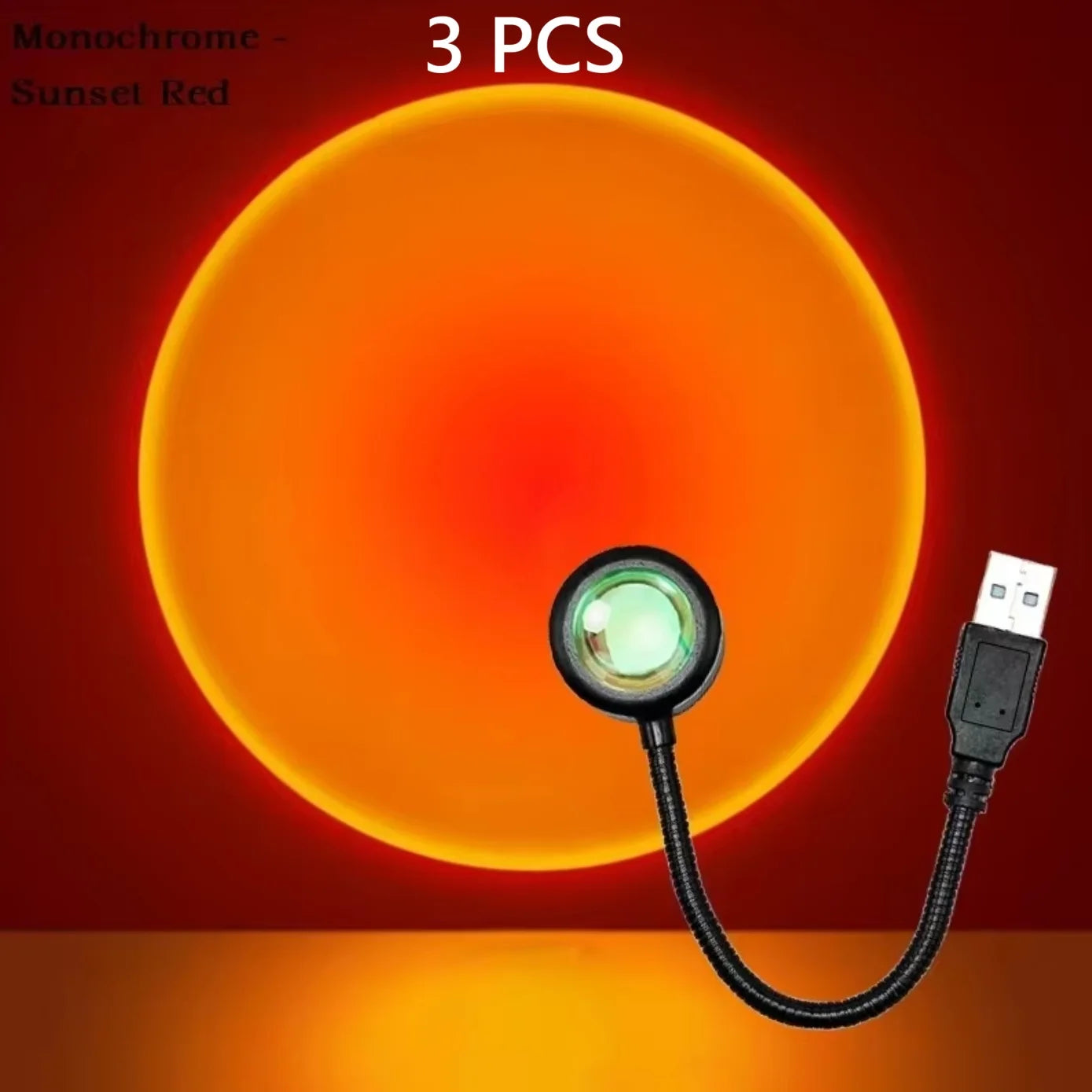 Viral Sunset Lamp - Rainbow LED Mood Light for Bedroom & Tik Tok Videos