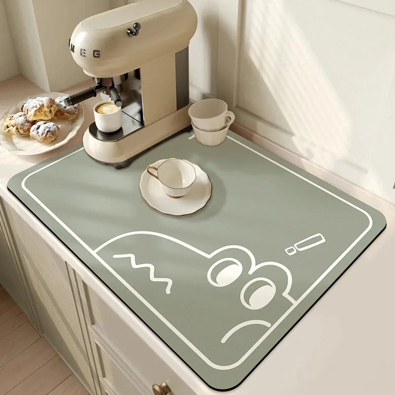 Quick Dry Kitchen Sink Mat Super Absorbent Dish Drying Pad