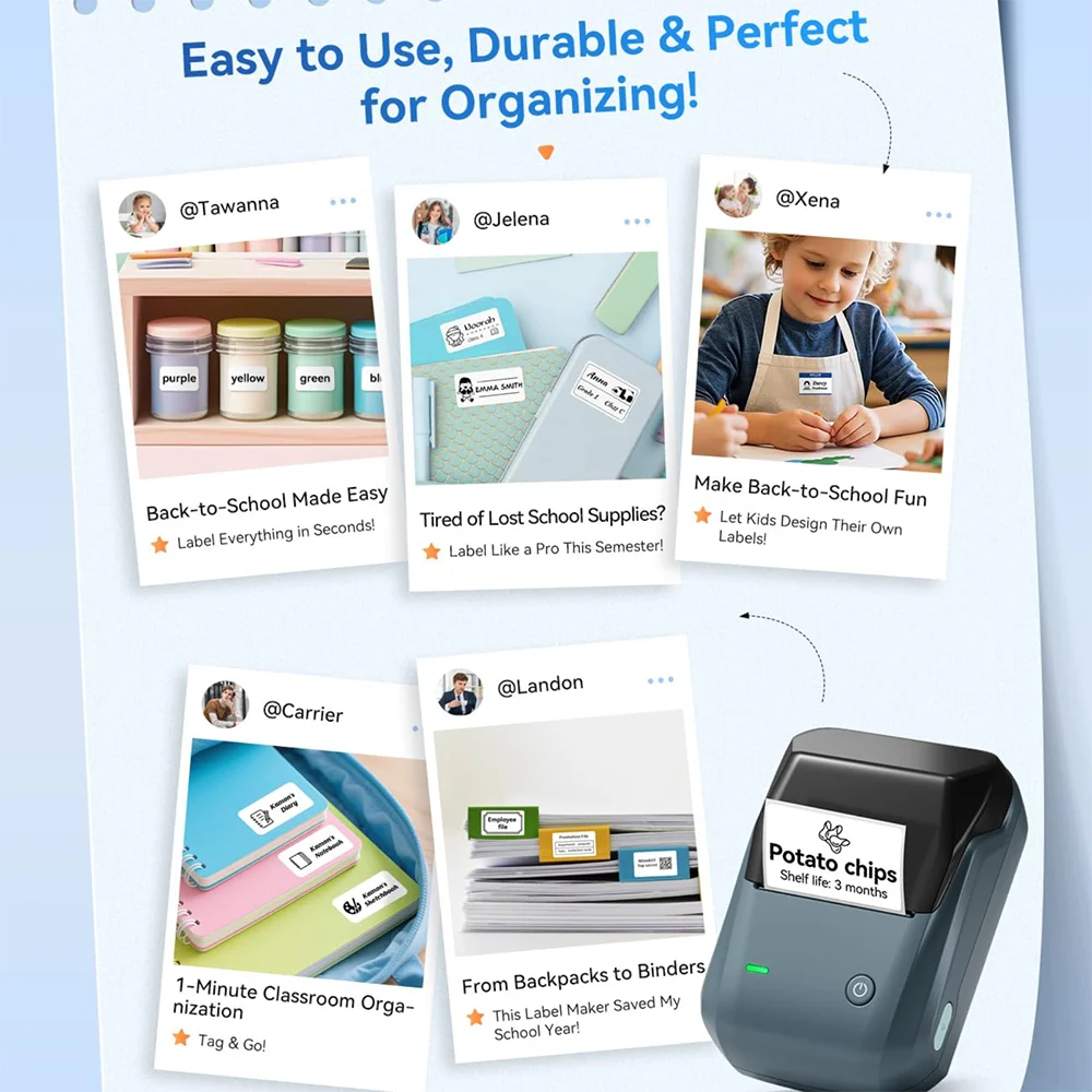 NIIMBOT B1 Portable Bluetooth Label Printer- Wireless Thermal Sticker Printer