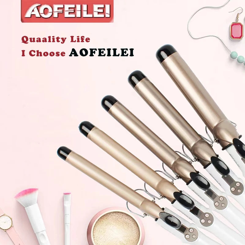 Professional Hair Curling Wand - Adjustable Temperature Curling Iron