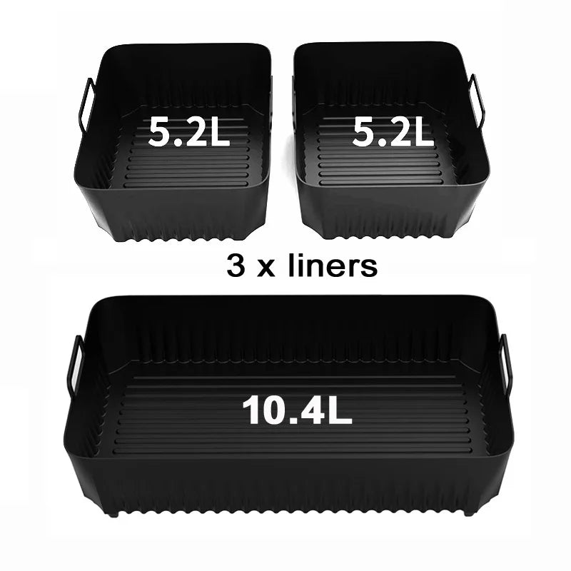 Reusable Silicone Air Fryer Liners - Non-Stick Basket Insert