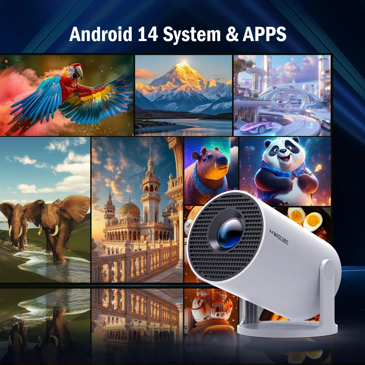 HY300 Pro Mini Smart Projector WiFi & Bluetooth HD Home Cinema