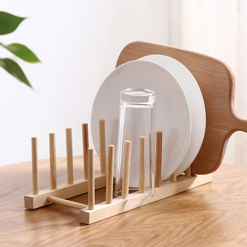 Bamboo Dish Drying Rack - Space Saving Kitchen Organizer