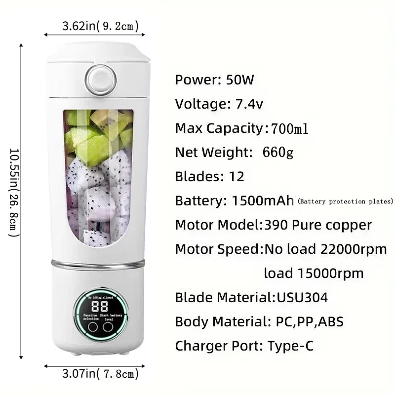 Kitchen Lab™ Pro Smoothie Blender – Rechargeable & Self-Cleaning