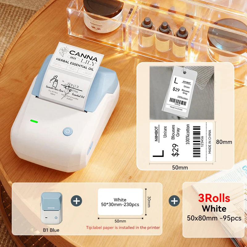 NIIMBOT B1 Portable Bluetooth Label Printer- Wireless Thermal Sticker Printer