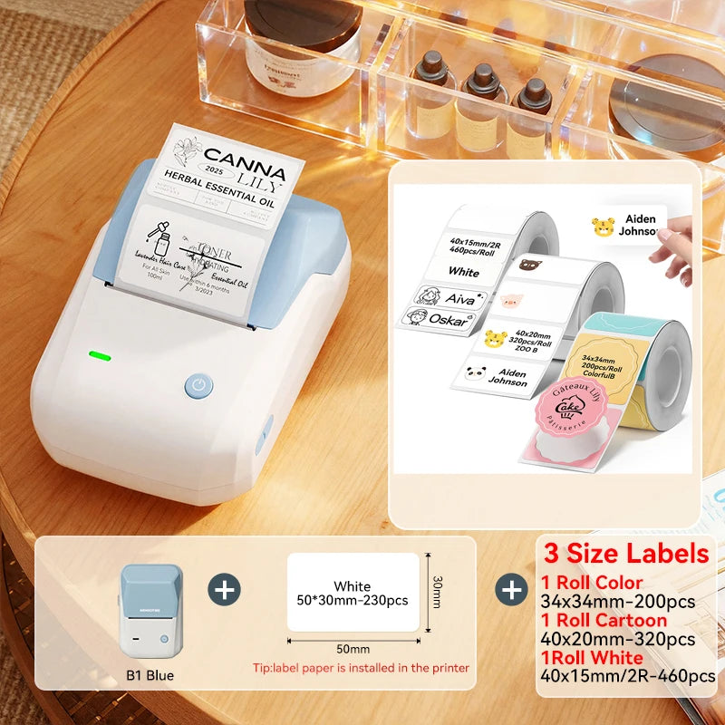 NIIMBOT B1 Portable Bluetooth Label Printer- Wireless Thermal Sticker Printer