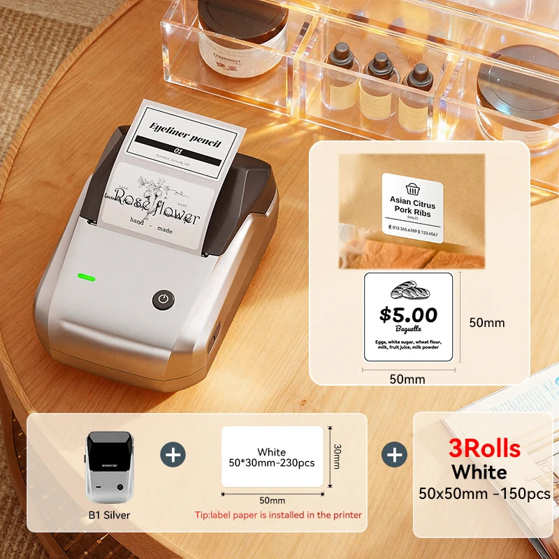 NIIMBOT B1 Portable Bluetooth Label Printer- Wireless Thermal Sticker Printer