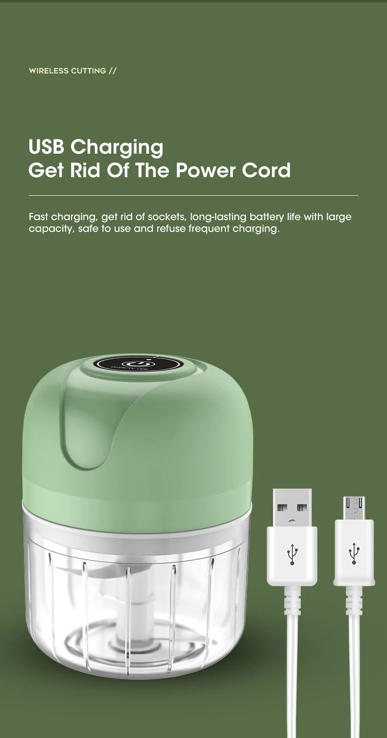 Mini Electric Food Processor – Chop Vegetables in Seconds