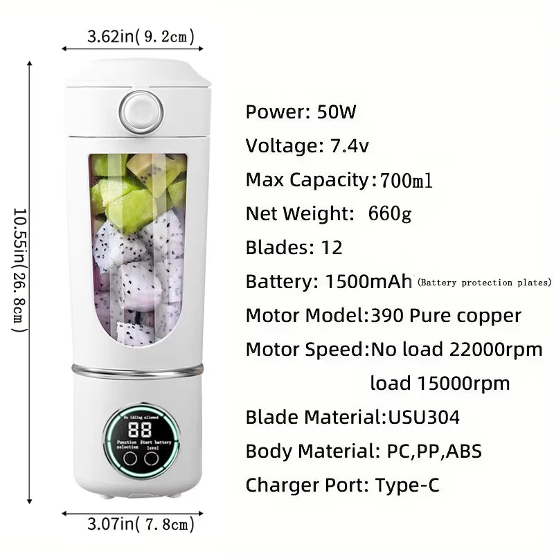 Kitchen Lab™ Pro Smoothie Blender – Rechargeable & Self-Cleaning