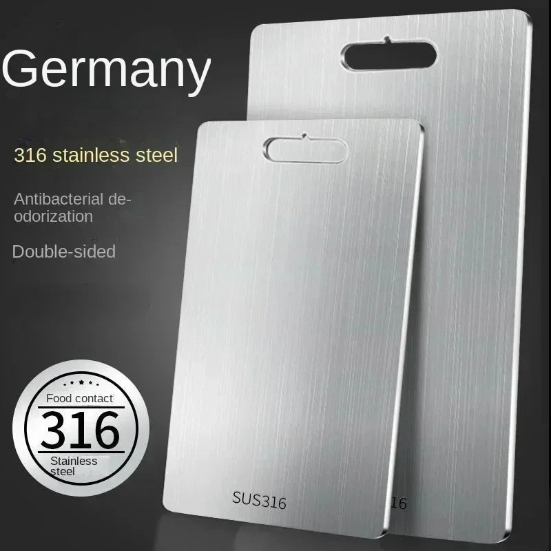 Kitchen Lab™ 316 Stainless Steel Cutting Board – Anti-Bacterial, Double-Sided Premium Kitchen Chopping Board