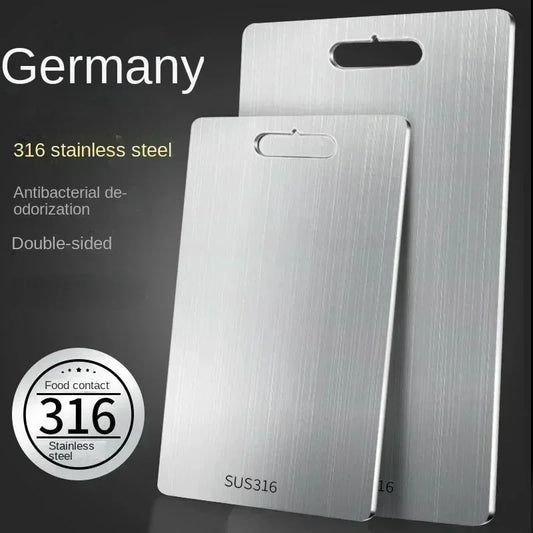 Kitchen Lab™ 316 Stainless Steel Cutting Board – Anti-Bacterial, Double-Sided Premium Kitchen Chopping Board